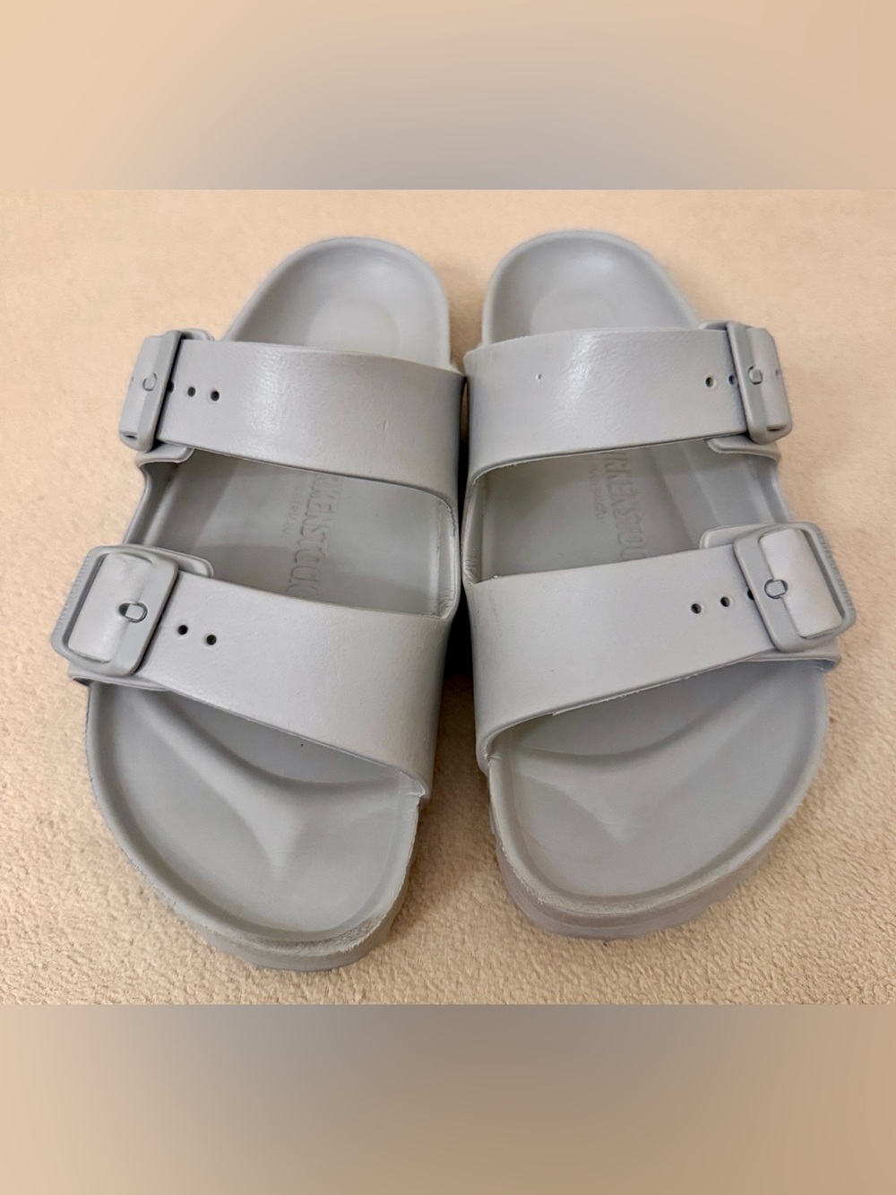 Birkenstock Women’s Arizona Eva Grey SZ 36 Beachy Gorpcore Utility Slide Sandals